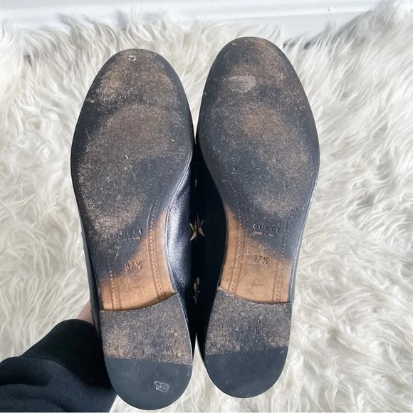 Gucci Jordaan Embroidered Leather Loafer Bee Star
Black Gold Horsebit Size 37.5 - Picture 8 of 11